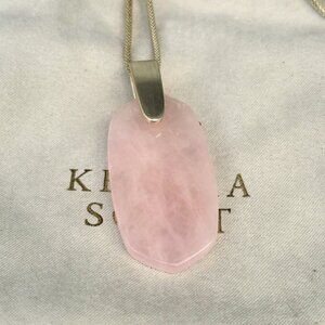 Kendra Scott Rose Quartz Necklace - Adjustable to approximately 30 inches